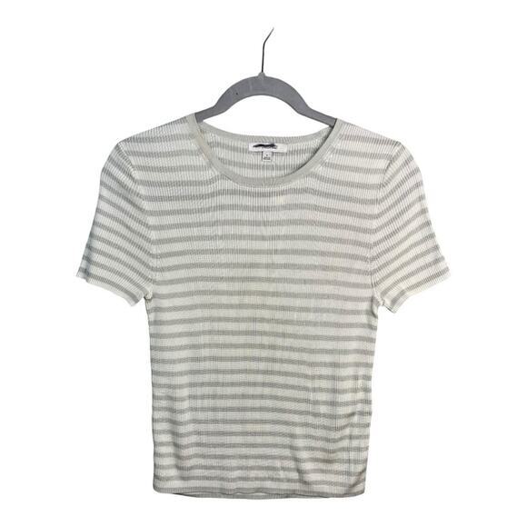 Madewell Micro-Rib Striped Sweater Tee in Monument Size S NWT - Picture 4 of 11